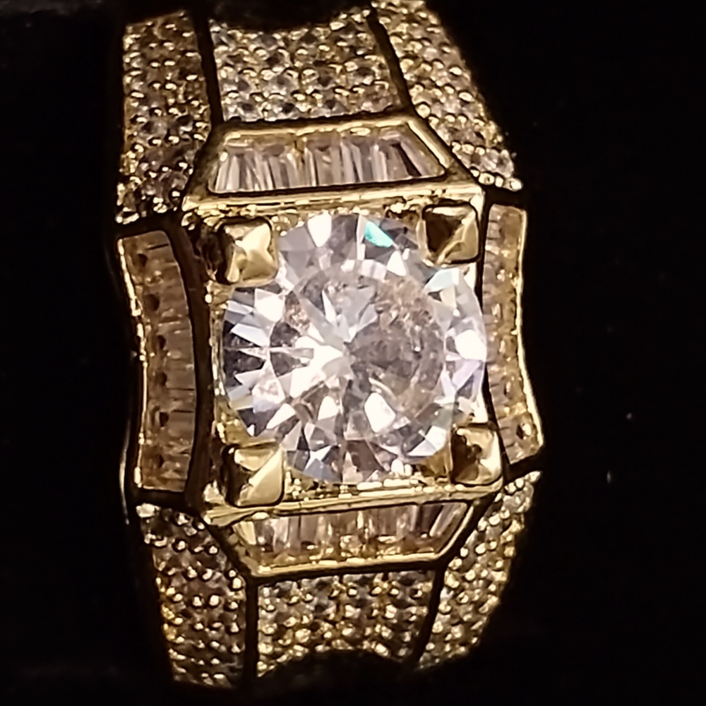 .925 sterling silver gold plated Swarovski crystal ring
